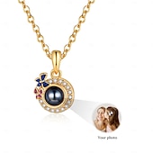 cheap For Women-Personalized Photo Projection Necklace Custom Best Gift for Mom - Customized Pendant with Photo, Ideal Personalized Gift for Lovers, Family, or Friends, Perfect for Wedding