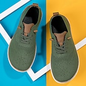 cheap Men&#039;s Sneakers-Men&#039;s Lightweight Barefoot Shoes Knit Sneakers - Breathable Casual Shoes with Lace-Up Design for Walking, Travel and Daily Wear