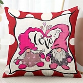 Wedding Heart Gnomes Decorative Toss Pillows Cover 1PC Soft Square Cushion Case Pillowcase for Bedroom Livingroom Sofa Couch Chair 38