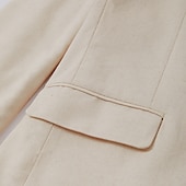 abordables Trajes de playa-Trajes de boda de playa para hombres Lino Beige Sumo de honor Verano Ligero Casual Sólido Ajuste estándar 2 piezas Con un solo botón.