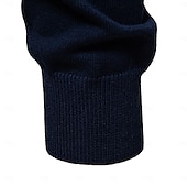 billige Herre Elite Hettegensere &amp; Sweatshirts-Herre Cardigan Genser Kofte Riflet Strikke Vanlige topper Knepp opp Knapp ned Helfarge V-hals Strikketøy Mote Arbeid Avslappet Klær Vår &amp; Vinter Navyblå Beige S M L