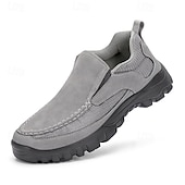 abordables Zapatos Casuales Slip-On-Men's Slip-On Suede Outdoor Shoes – Breathable Lightweight Design with Non-Slip Sole for Hiking, Travel and Casual Wear