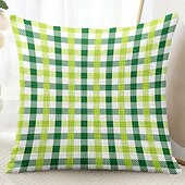 billiga geometrisk stil-saint patrick&#039;s day dekorativa slängkuddar överdrag 1 st grön irländsk mjuk fyrkantig soffa kuddfodral örngott för sovrum vardagsrum soffa stol