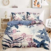 billiga 100% bomull-blommönster påslakanset set mjukt 3-delat lyxigt sängset i bomull heminredning present tvilling hel king queen size påslakan