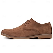 economico Semi-formale-scarpe oxford stringate in pelle scamosciata da uomo – design casual leggero per lavoro, ufficio e uso quotidiano