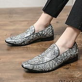 baratos Mocassins-mocassins masculinos de couro sintético com padrão paisley colorido – sapatos elegantes para ocasiões formais e casuais