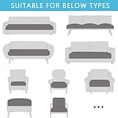 cheap Sofa Cover-100% Waterproof Couch Cushion Covers, Stretch Replacement Sofa Seat Cushion Covers Solid Chair Cushion Slipcovers Washable Suitable for Outdoor Patio Garden Lawn Yard