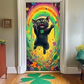 cheap Saint Patrick's Day-Saint Patrick's Day Door Decorations Door Covers Shamrock Gold Coins Door Tapestry Door Curtain Decoration Backdrop Indoor/Outdoor Door Banner for Front Door Farmhouse