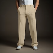 voordelige Loszittend-Voor heren Pakken Broek broek Kostuumbroek Wafel broek Knop Voorvak Recht been Effen Comfort liiketoiminta Dagelijks Feestdagen Modieus Chique en modern Zwart Wit