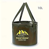 abordables Accesorios para acampar-Cubo de agua plegable para exteriores, gran capacidad, bolsa de almacenamiento portátil para acampar, cubo de remojo multifuncional para viajes, cubo de pesca