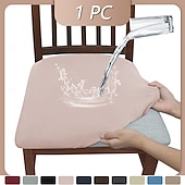 baratos Capa para Cadeira de Jantar-capas de assento de cadeira, capas de assento de cadeira de sala de jantar com laços, capas de cadeira jacquard elásticas protetores para cadeiras de cozinha de sala de jantar
