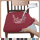 baratos Capa para Cadeira de Jantar-capas de assento de cadeira, capas de assento de cadeira de sala de jantar com laços, capas de cadeira jacquard elásticas protetores para cadeiras de cozinha de sala de jantar