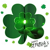 abordables Guirlandes lumineuses à piles-Rideau lumineux à LED en forme de trèfle pour la Saint-Patrick - Guirlande lumineuse en fil de cuir 100 LED/300 LED avec télécommande, éclairage décoratif USB pour fêtes de festival, salon et