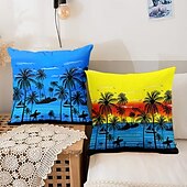 cheap Throw Pillows &amp; Covers-Summer Vibe Decorative Toss Pillows Cover 1PC Palm Trees Soft Square Couch Cushion Case Pillowcase for Bedroom Livingroom Sofa Chair