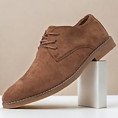 economico Semi-formale-scarpe oxford stringate in pelle scamosciata da uomo – design casual leggero per lavoro, ufficio e uso quotidiano