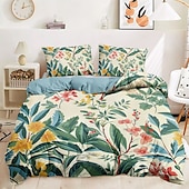 baratos 100% algodão-Planta tropical capa de edredão conjunto de cama conjunto de 2 peças conjunto de 3 peças leve macio curto conjunto de pelúcia engrossado feltro cama quadrada