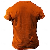 billige Morsomme T-skjorter for menn-musikk festival Herre Morsom Gitar T skjorte Kortermet T skjorte 3D-utskrift Crew-hals Skjorte Mote Daglig Gate Daglig Svart Blå Oransje Sommer Vår Klær S M L XL XXL XXXL