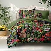 economico 100% cotone-set copripiumino con animali della foresta - include copripiumino e federe - design ispirato alla natura con creature del bosco - tessuto morbido e confortevole - perfetto per l&#039;arredamento accogliente della camera da letto
