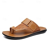 cheap Outdoor Sandals-Men&#039;s Geometric Embossed Open-Toe Sandals – Adjustable Strap Design for Casual Beach and Summer Wear