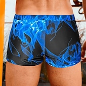 baratos Calções de Banho Masculinos-Homens Calção Justo de Natação Shorts de Natação Roupa de Banho Calças Com Cordão Natação Surfe Praia Esportes Aquáticos Estampado Verão Primavera