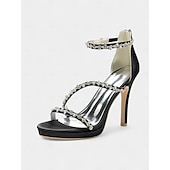 preiswerte Prom-elegante, mit Strasssteinen verzierte Satin-High-Heel-Sandalen für Damen - perfekt für Hochzeiten und formelle Anlässe