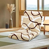 billige Spisestoltrekk-stretch foldegulv gaming stoltrekk uten stol, trykt justerbar gulv stol slipcover gulv lazy stoltrekk meditasjon lounge stol beskytter trekk