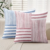 baratos Estilo Vintage-tiras decorativas almofadas capa 1pc macio quadrado sofá almofada caso fronha para quarto sala de estar sofá cadeira rosa azul cinza