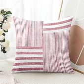 baratos Estilo Vintage-tiras decorativas almofadas capa 1pc macio quadrado sofá almofada caso fronha para quarto sala de estar sofá cadeira rosa azul cinza