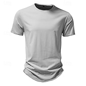 cheap Cotton Linen T-shirts-100% Cotton Men&#039;s T Shirt Tee Top Plain Crew Neck Vacation Street Short Sleeves Classic Style Clothing Apparel Fashion Designer Basic