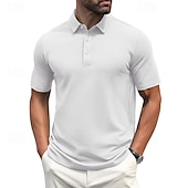 preiswerte Klassisches Poloshirt für Herren-Herren Golfhemd Golf Poloshirts Arbeit Casual Kargen Kurzarm Basic Modern Glatt Knopf Frühling Sommer Regular Fit Hellgelb Wein Pfauenblau Dunkelgrau Schwarz Weiß Golfhemd