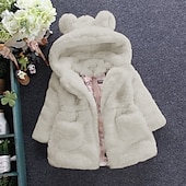 voordelige Bovenkleding-Kinderen Voor meisjes Winterjas Effen Kleur Actief School jas bovenkleding 2-8 jaar Herfst Zwart Wit Blozend Roze