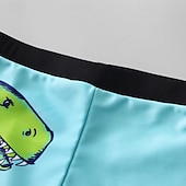 halpa Uimapuvut-Lapset Poikien Uimapuku Piirretty Lyhythihainen Crewneck Hiekkaranta Loma Keltainen Kesä Vaatteet 4 vuotta +