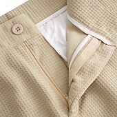 voordelige Loszittend-Voor heren Pakken Broek broek Kostuumbroek Wafel broek Knop Voorvak Recht been Effen Comfort liiketoiminta Dagelijks Feestdagen Modieus Chique en modern Zwart Wit