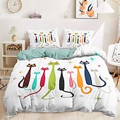 economico 100% cotone-set copripiumino gatto 100% cotone biancheria da letto morbida e traspirante con adorabili stampe di gatti perfetta per gli amanti dei gatti copripiumino leggero e resistente comodo per tutte le stagioni