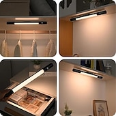 baratos luz do armário-sensor de movimento multifuncional sob a luz do armário - lâmpada noturna recarregável USB regulável de três cores com montagem magnética para iluminação de cozinha, escritório e guarda-roupa