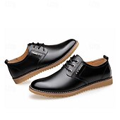 economico Semi-formale-scarpe casual da uomo in similpelle marrone con lacci – design leggero suola antiscivolo, perfette per l&#039;uso quotidiano, ufficio e occasioni semi-formali