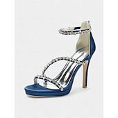 preiswerte Prom-elegante, mit Strasssteinen verzierte Satin-High-Heel-Sandalen für Damen - perfekt für Hochzeiten und formelle Anlässe
