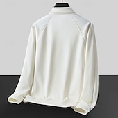 tanie Męskie elitarnie bluzy i swetry-Męskie Bluza dresowa Bluza z zamkiem błyskawicznym Czarny Biały Ciemnoszary Kołnierz polo Równina Zamek Kieszeń Sport i turystyka Codzienny Sport Designerskie Odzież sportowa Podstawowy Wiosna Jesień