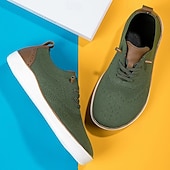 cheap Men&#039;s Sneakers-Men&#039;s Lightweight Barefoot Shoes Knit Sneakers - Breathable Casual Shoes with Lace-Up Design for Walking, Travel and Daily Wear