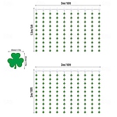 abordables Guirlandes lumineuses à piles-Rideau lumineux à LED en forme de trèfle pour la Saint-Patrick - Guirlande lumineuse en fil de cuir 100 LED/300 LED avec télécommande, éclairage décoratif USB pour fêtes de festival, salon et