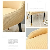 abordables Funda para silla de comedor-Funda de silla de comedor suave, funda de sillón con reposabrazos extraíble, resistente a la suciedad, con respaldo curvo, funda de silla de maquillaje o de ocio para revestir la habitación, el bar,