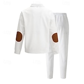 cheap Basic Tracksuits-Men&#039;s Sweatshirt Tracksuit Sweatsuit Black White Blue Khaki Gray Standing Collar Color Block 2 Piece Sports &amp; Outdoor Daily Holiday Polyester Streetwear Basic Casual Spring &amp;  Fall Clothing Apparel