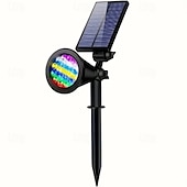 abordables Projecteurs extérieurs-Projecteur solaire d&#039;extérieur à LED super lumineux, interrupteur réglable, éclairage de paysage étanche, lampe solaire à 18 LED pour jardin, arbre, étang, piscine et cour, éclairage décoratif au sol