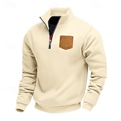 preiswerte Einfache Sweatshirts-Herren Kapuzenpullover mit Reißverschluss Schwarz Weiß Braun Hellgrau Dunkelgray V Ausschnitt Bedruckt Brautkleider schlicht Bekleidung Kapuzenpullover Sweatshirts