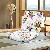 billige Spisestoltrekk-stretch foldegulv gaming stoltrekk uten stol, trykt justerbar gulv stol slipcover gulv lazy stoltrekk meditasjon lounge stol beskytter trekk