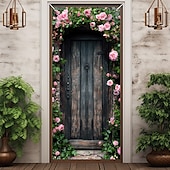 baratos Tampas da porta-Decorações de Porta Florais Capas de Porta Tapeçaria Rústica Cortina de Porta Decoração Fundo Indoor/Outdoor Banner de Porta para a Porta da Frente Casa de Campo