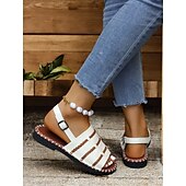 cheap Casual Sandals-Women&#039;s Braided Strap Sandals with Slingback Design – Comfortable Summer Footwear for Casual and Outdoor Activities