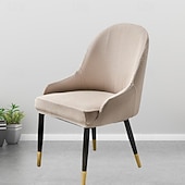 abordables Funda para silla de comedor-Funda de silla de comedor suave, funda de sillón con reposabrazos extraíble, resistente a la suciedad, con respaldo curvo, funda de silla de maquillaje o de ocio para revestir la habitación, el bar,