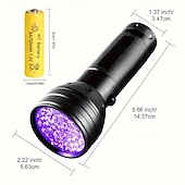 cheap Flashlights-51 LED UV Flashlight - 395nm Black Light for Dog Urine, Pet Stains &amp; Bed Bug Detection (Batteries Not Included)