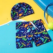 economico Costumi da bagno per bambini-Bambino Da ragazzo Costume da bagno Dinosauro Manica corta Girocollo Spiaggia Festività Bianco Estate Vestiti 4 anni +